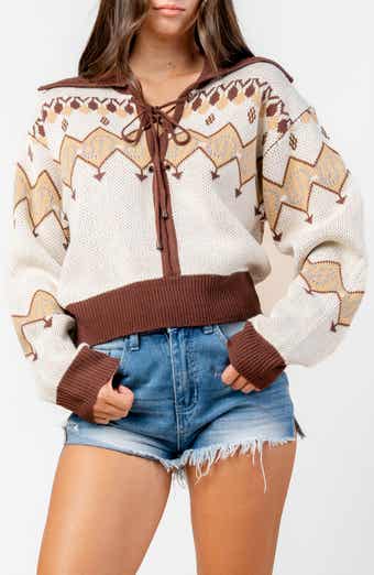 Beivy Geometric Tie Sweater