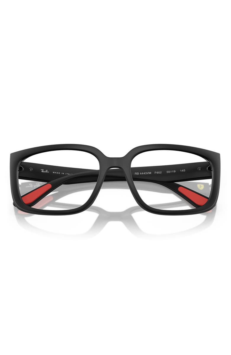 Ray-Ban x Scuderia Ferrari 55mm Square Optical Glasses, Alternate, color,