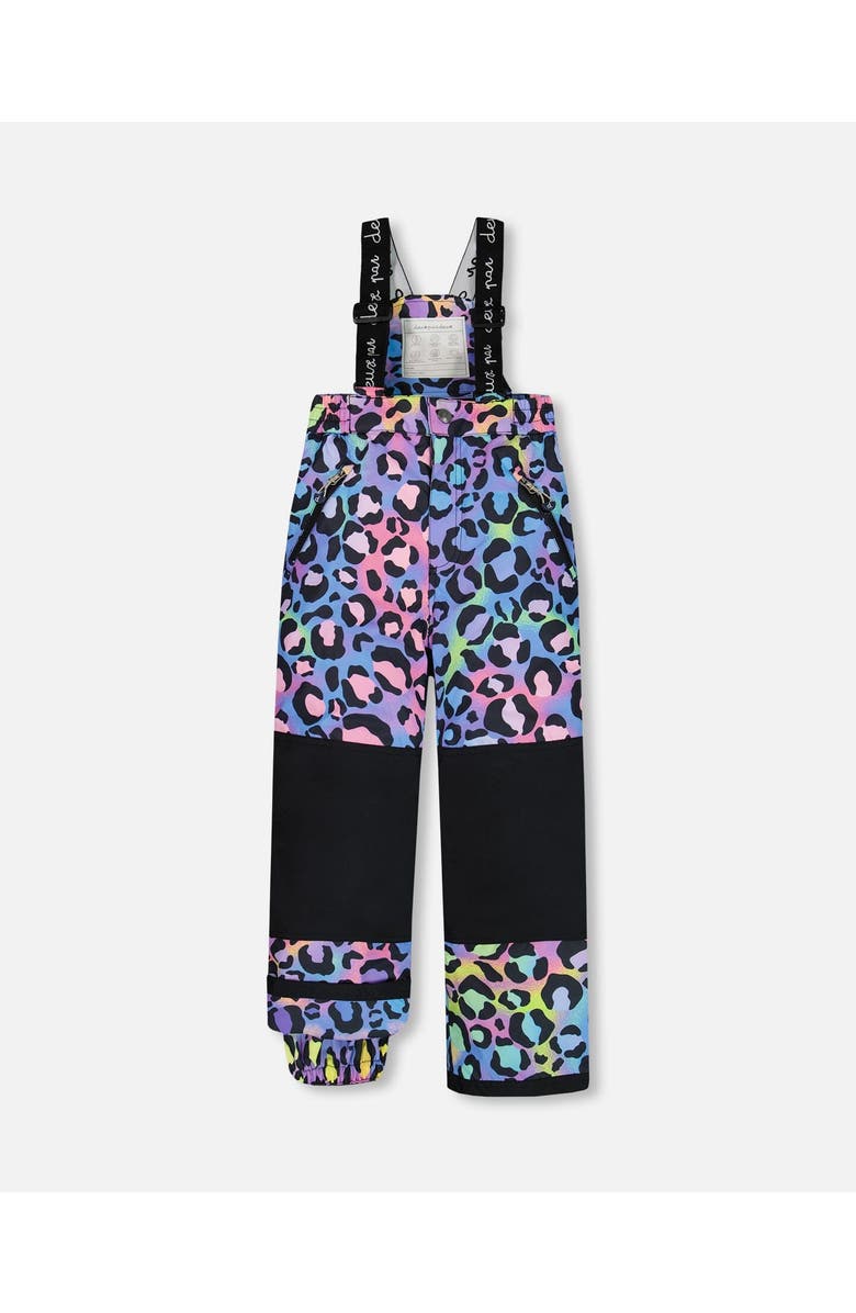 Deux par Deux Girl's Two Piece Snowsuit Printed Rainbow Leopard, Alternate, color,