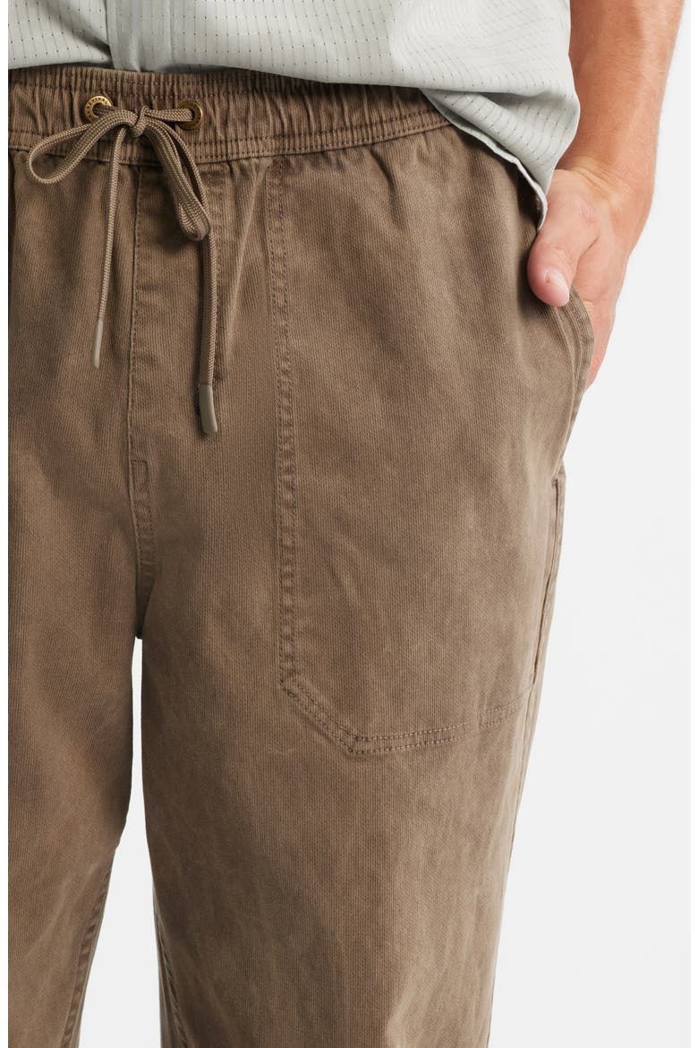 Made to Fade Stretch Cotton Drawstring Pants, Alternate, color, WASHED BROWN