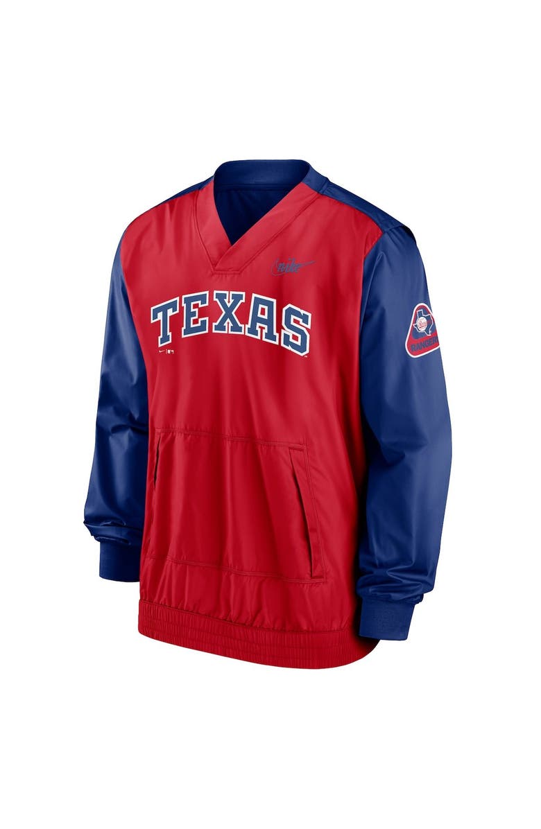 Nike Men's Nike Red/Royal Texas Rangers Cooperstown Collection V-Neck Pullover, Alternate, color,