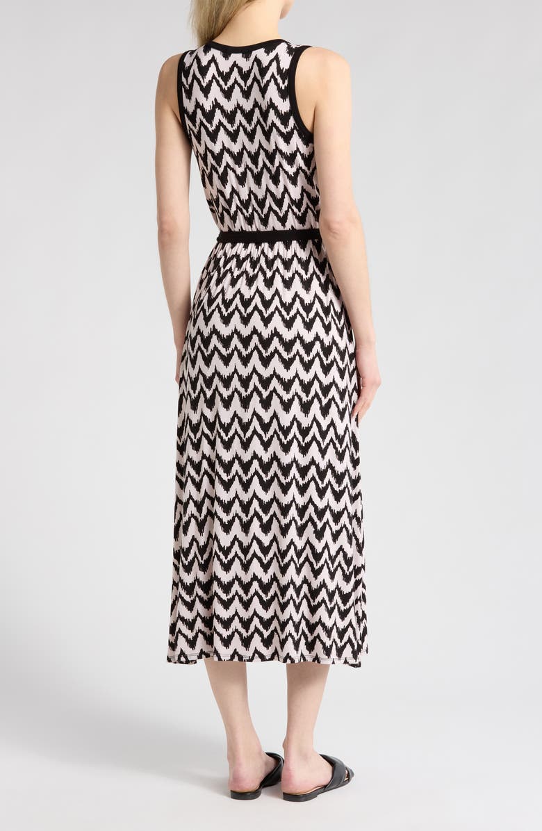 Loveappella Chevron Faux Wrap Midi Dress, Alternate, color,