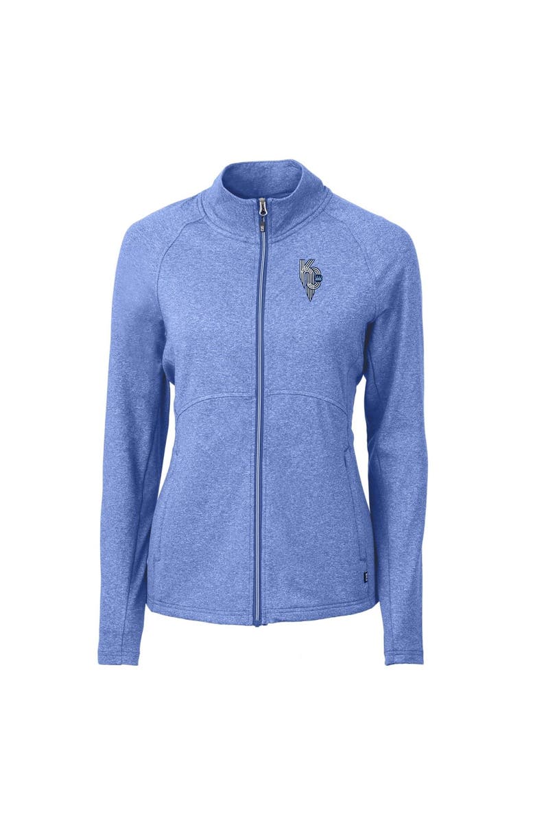 Cutter & Buck Women's Cutter & Buck Heather Royal Kansas City Royals City Connect Adapt Eco Knit Heather Recycled Full-Zip Top, Alternate, color,
