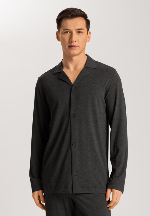 Hanro Casuals Long Sleeve Button Front Shirt In Caviar
