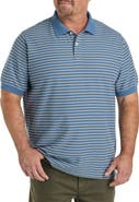 Harbor Bay by DXL Big & Tall Bi-Color Striped Polo Shirt