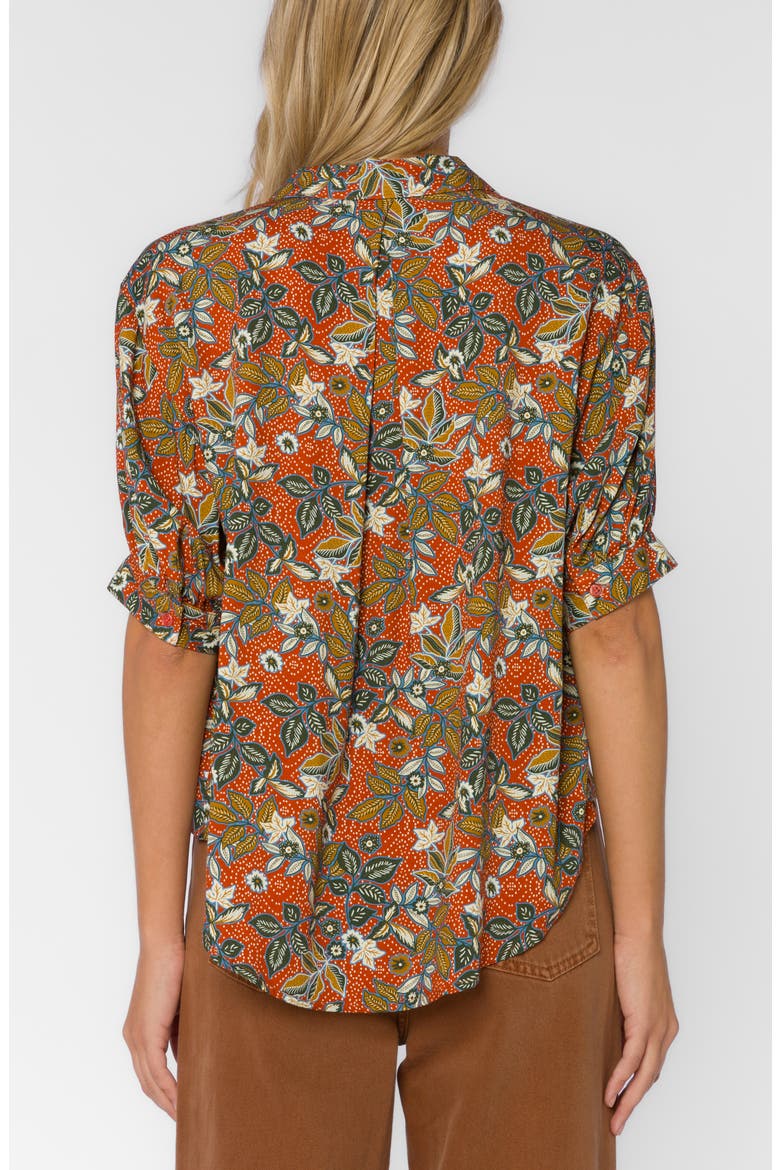 Pippen Three-Quarter Sleeve Button-Up Shirt, Alternate, color, COPPER DOT