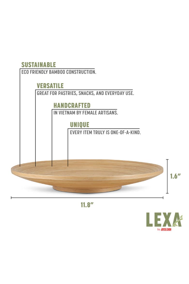 Footed Plate, 12 Inch, Alternate, color, Natural