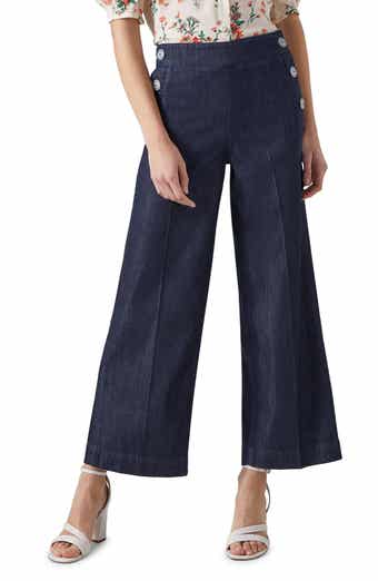 Nur Crop Wide Leg Denim Sailor Pants