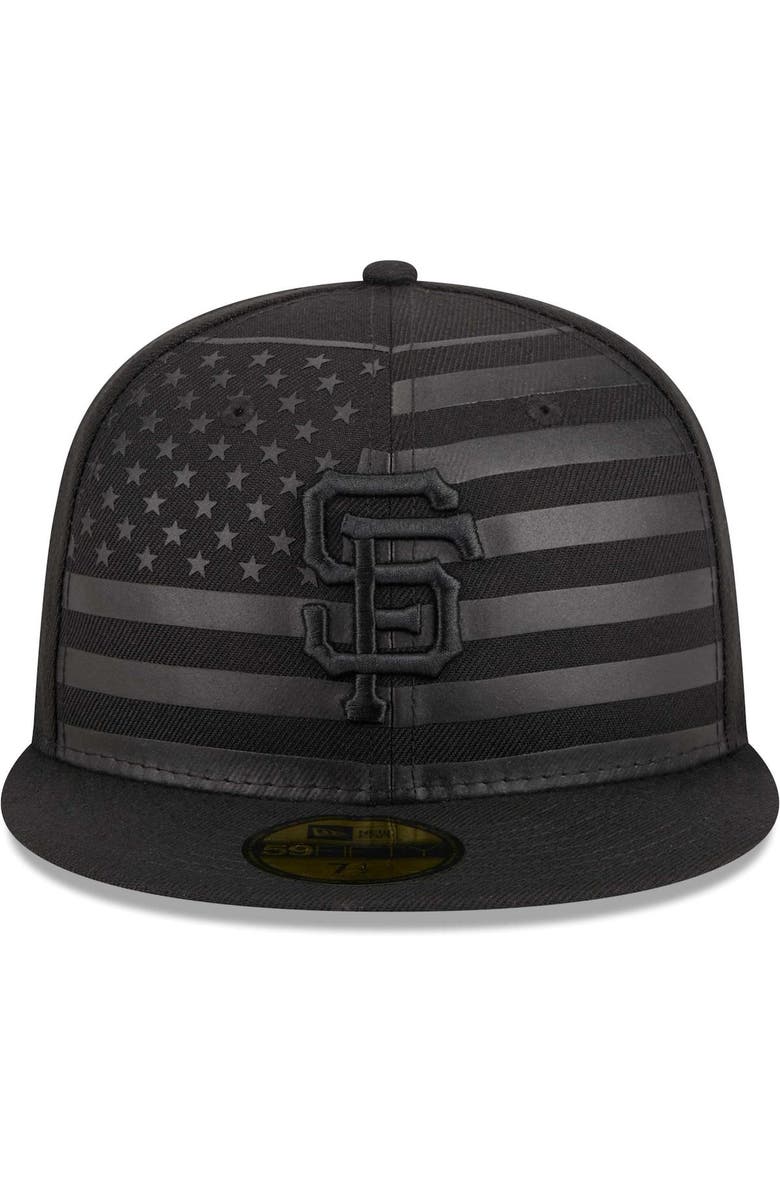 New Era Men's New Era Black San Francisco Giants Tonal Flag 59FIFTY Fitted Hat, Alternate, color,