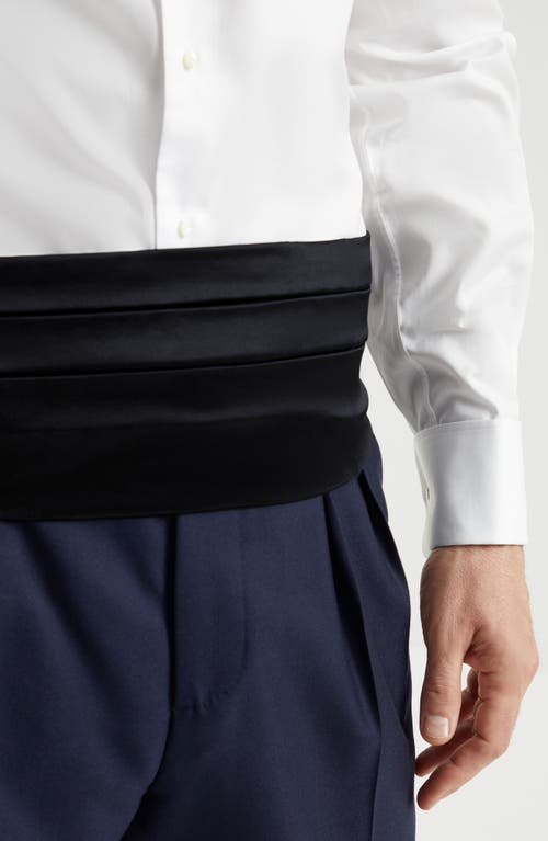 Brunello Cucinelli Silk And Cotton Satin Cummerbund In Black