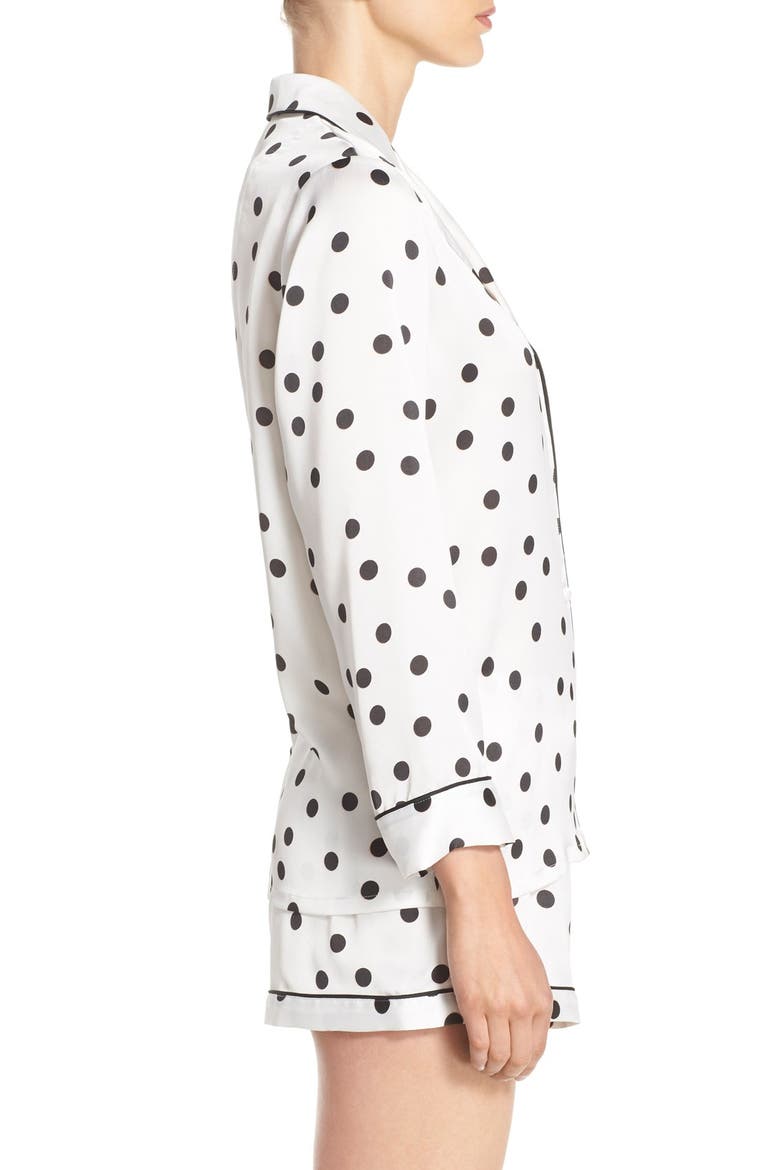 kate spade new york satin short pajamas, Alternate, color, SHADOW DOT