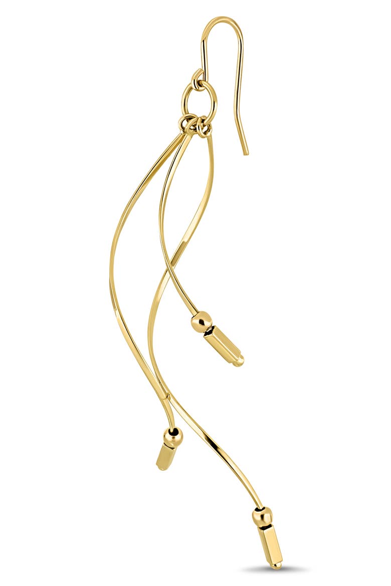 14K Yellow Gold Wavy Bar Drop Earrings, Alternate, color, 14KY