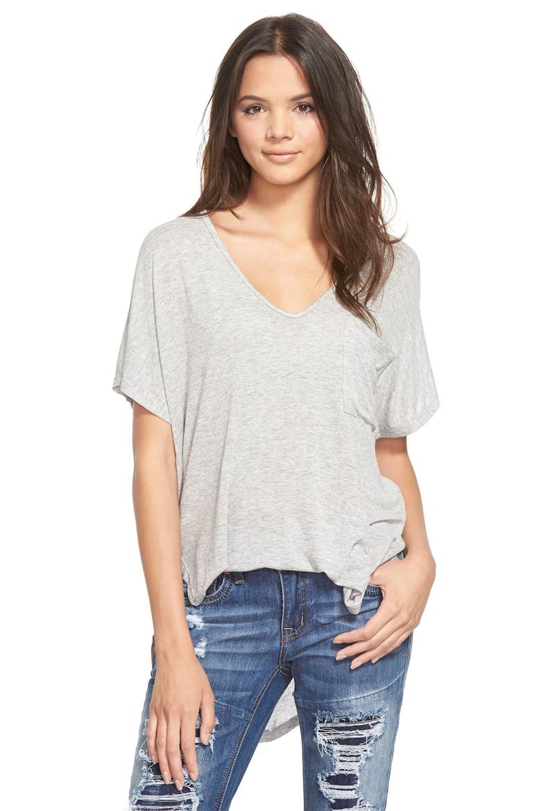 Knit Tee, Main, color, HEATHER GREY