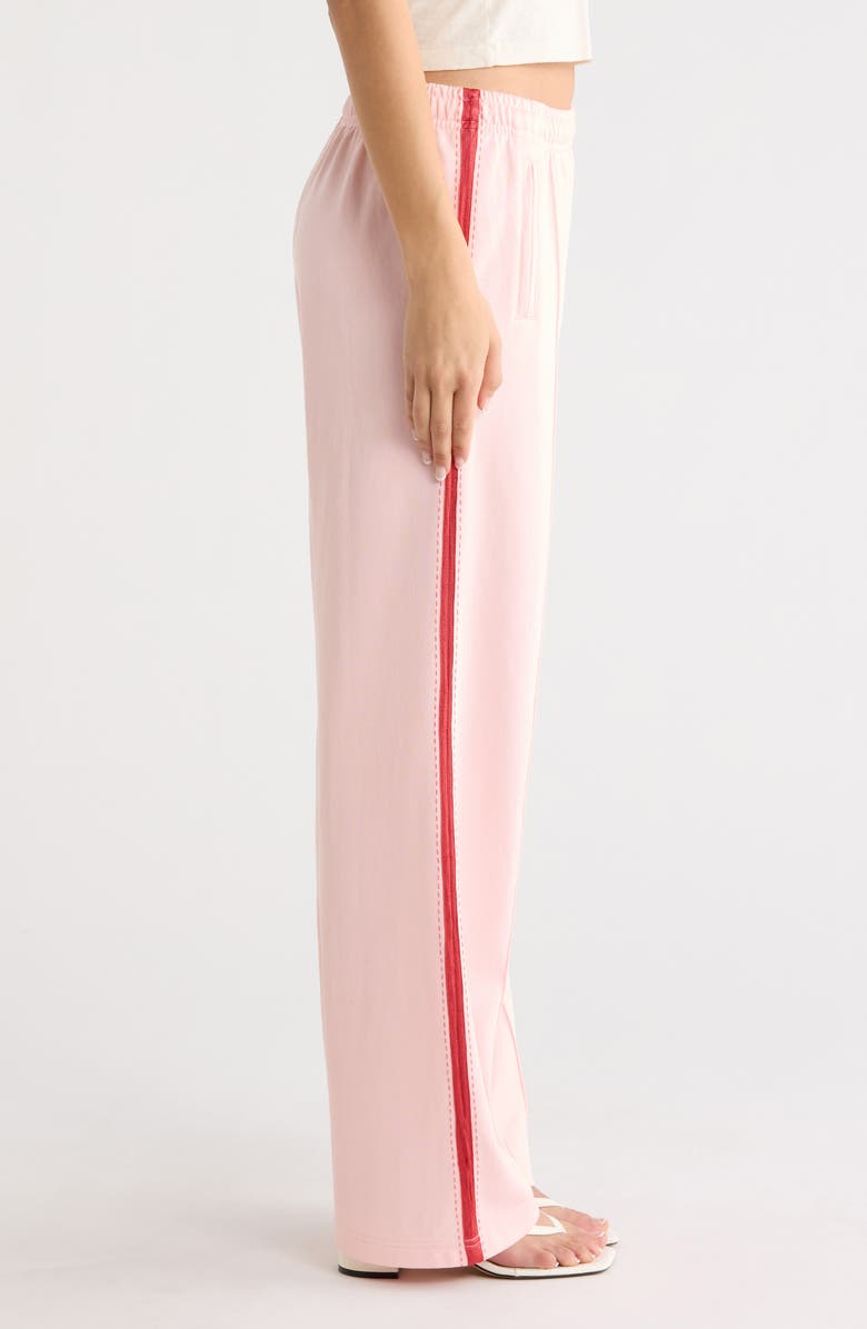 Re/Done Sunland Zip Pocket Track Pants, Alternate, color, Pink Salt With Red