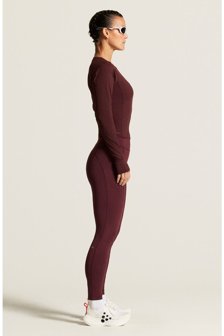 Hypervent High Waist Running Tights, Alternate, color, DARK FIG