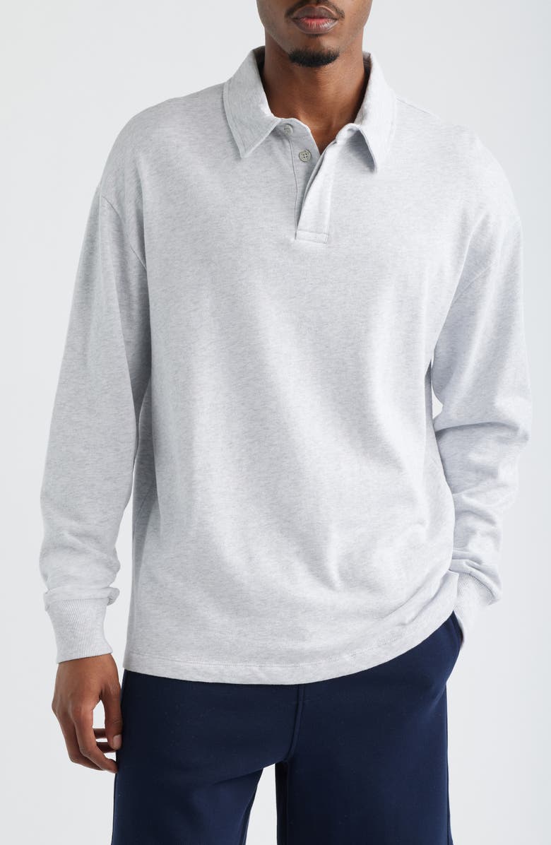 Brooklyn Industries Polo Sweatshirt, Main, color, Grey Melange