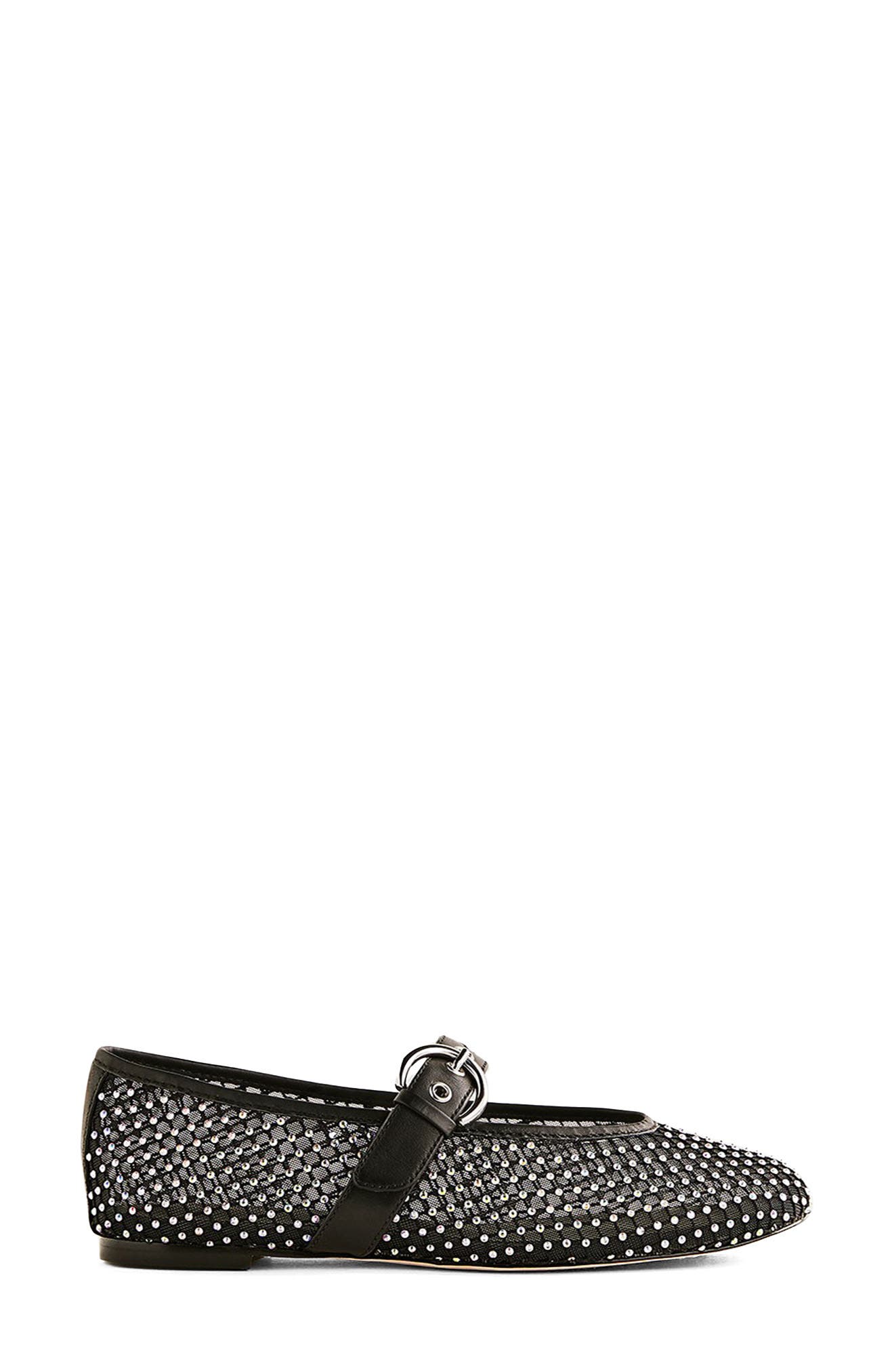 Reformation Bethany Mary Jane Ballet Flat, Alternate, color, Rhinestone Sparkle Mesh