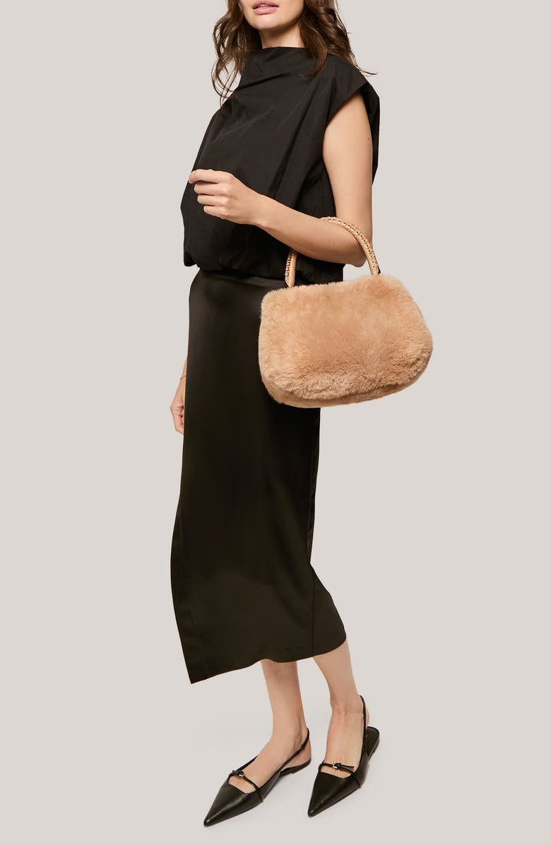 AIMEE Top Handle Genuine Shearling & Leather Crossbody Bag, Alternate, color,