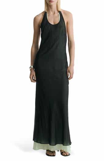 MANGO Sheer Layered Halter Dress