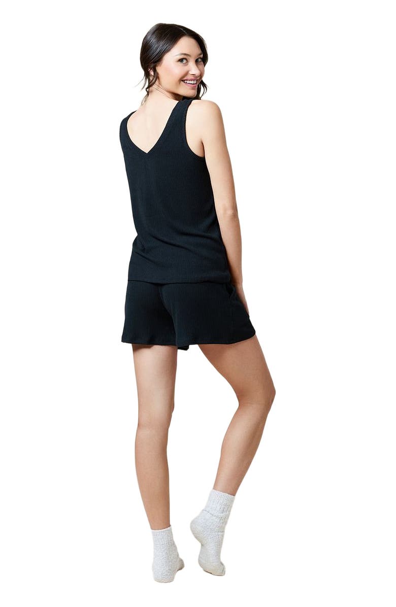 Softies Rib Dream Double V Short Set, Alternate, color, Black