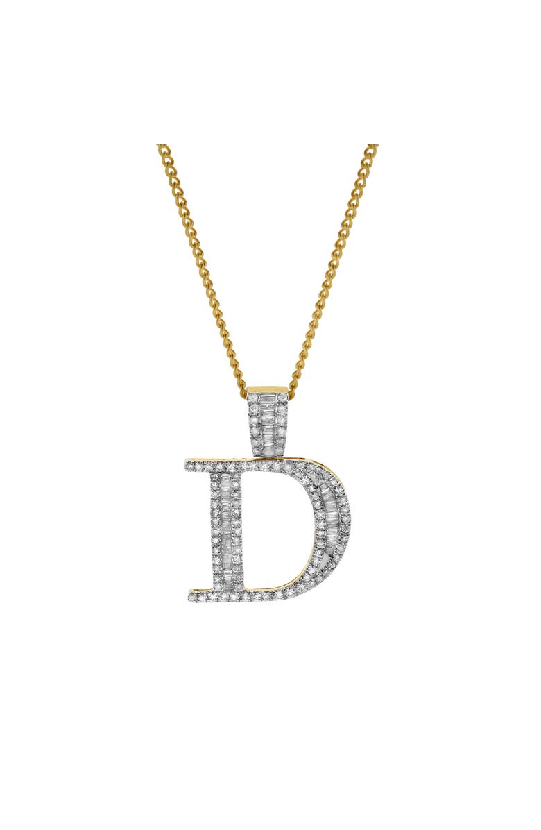 LuvMyJewelry D Initial Diamond Pendant 10K Yellow Gold - 0.77 Carats, Alternate, color, 10K Yellow Gold -