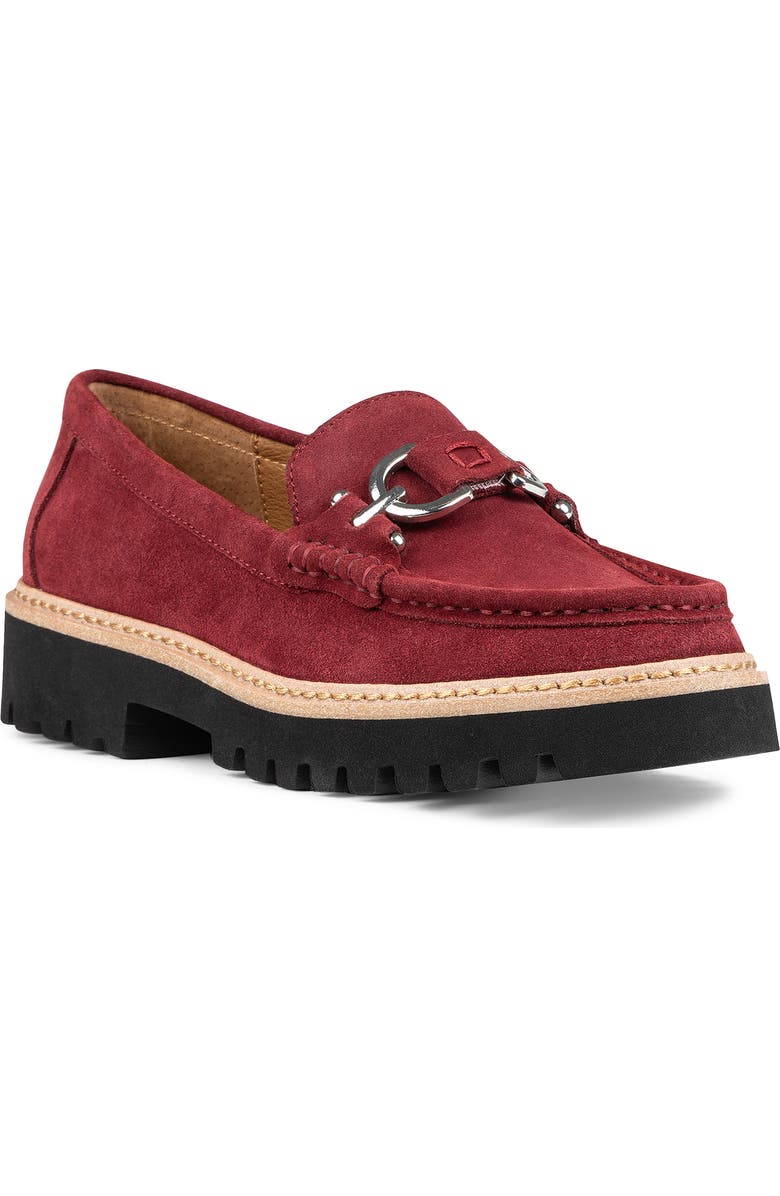 Donald Pliner Helioci Moc Toe Loafer, Main, color, Cranberry
