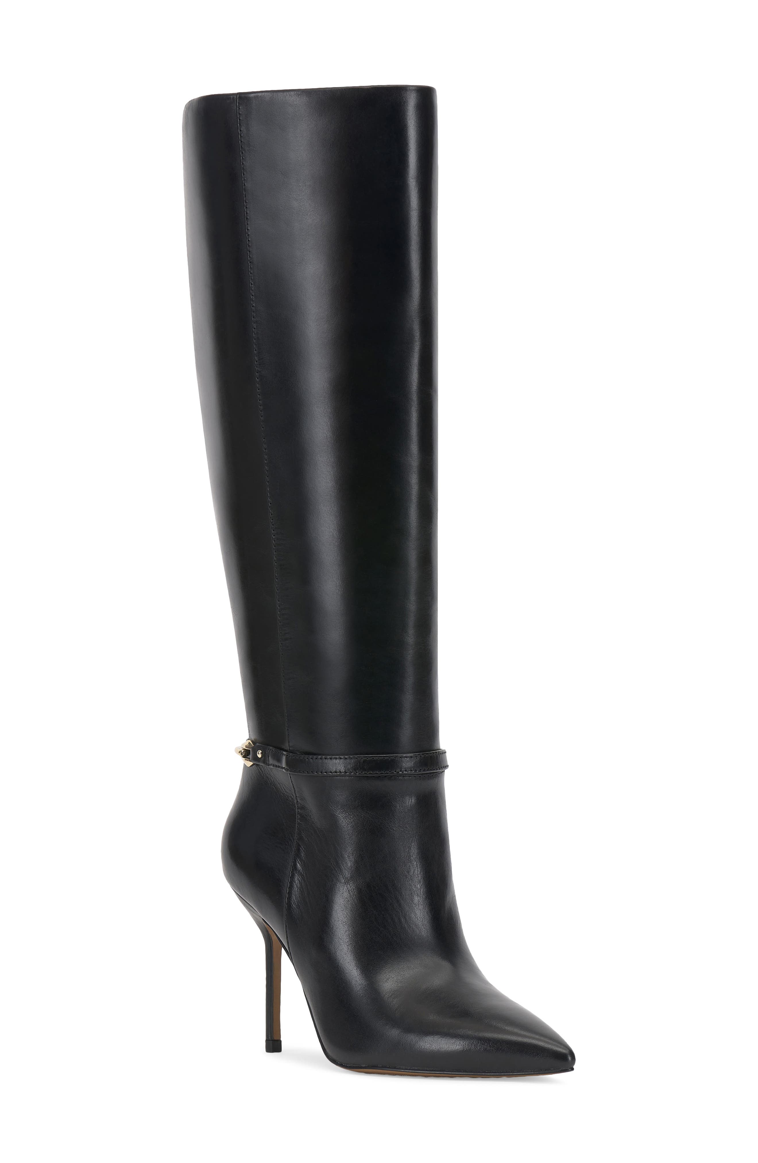 Vince Camuto Mirtha Pointed Toe Knee High Boot, Main, color, Black