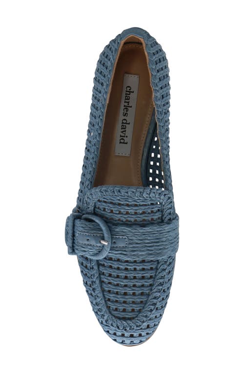 Charles David Finite Raffia Loafer In Blue
