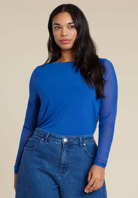 Sheer Sleeve Tee (Plus)