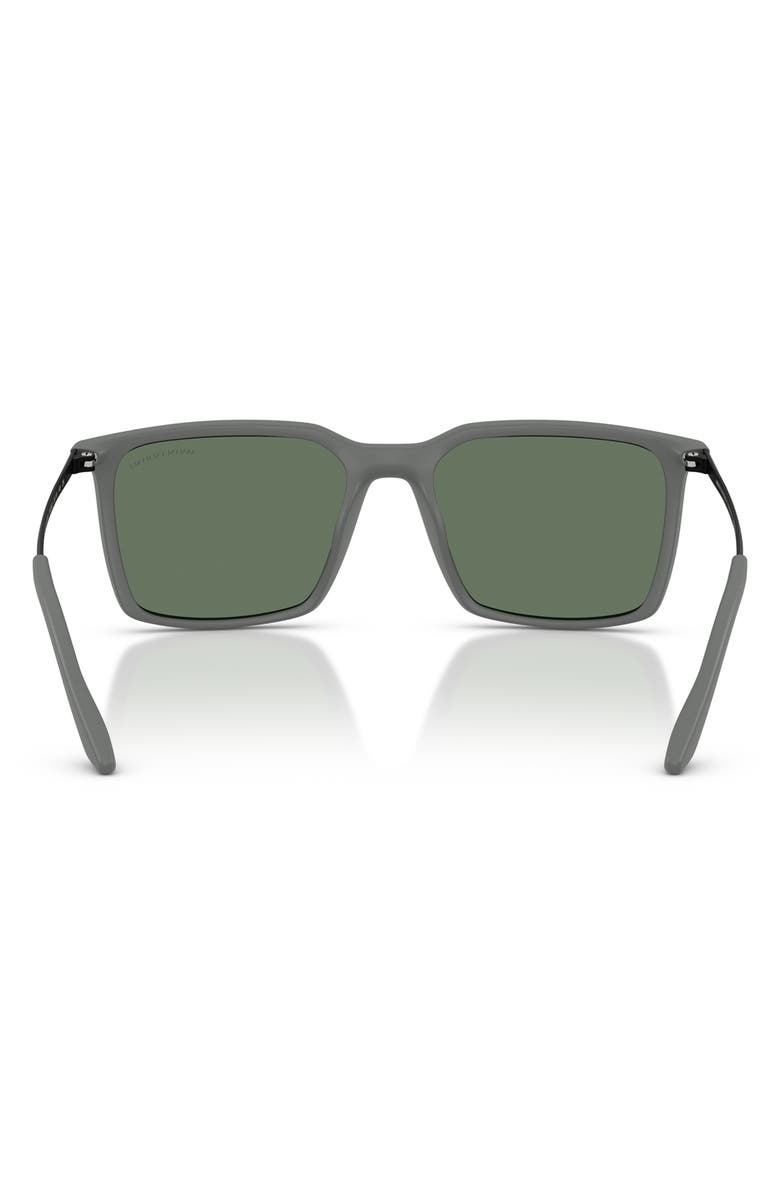 Armani Exchange 55mm Square Sunglasses, Alternate, color, Matte Grey / Dark Green