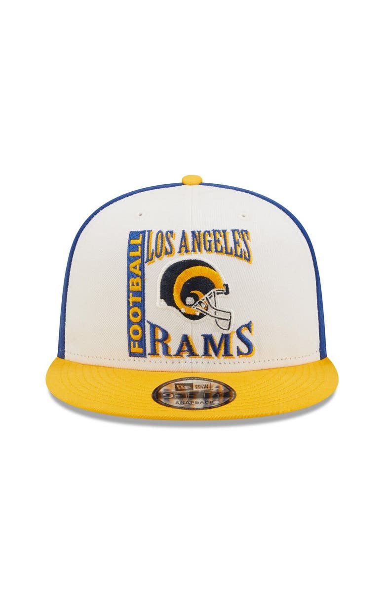 New Era Men's New Era White/Gold Los Angeles Rams  Retro Sport 9FIFTY Snapback Hat, Alternate, color, 