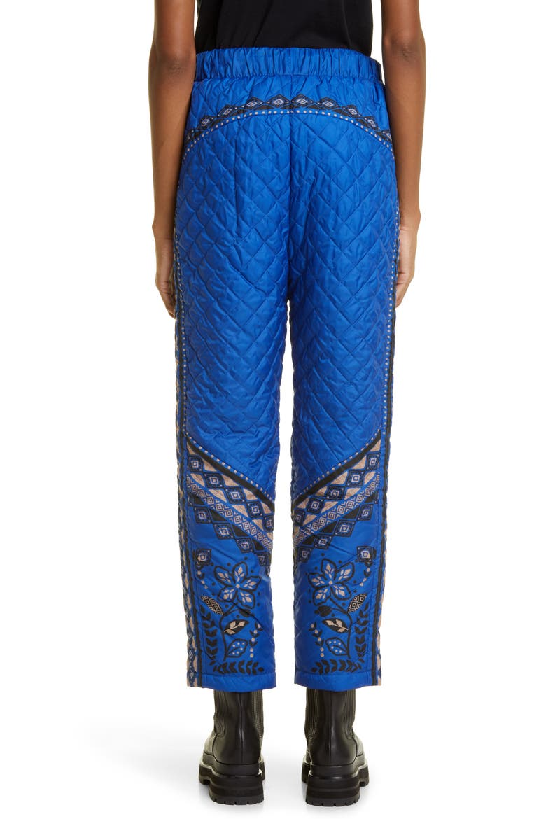 Macaw Forest Quilted Ankle Pants, Alternate, color, MACAW FOREST BLACK