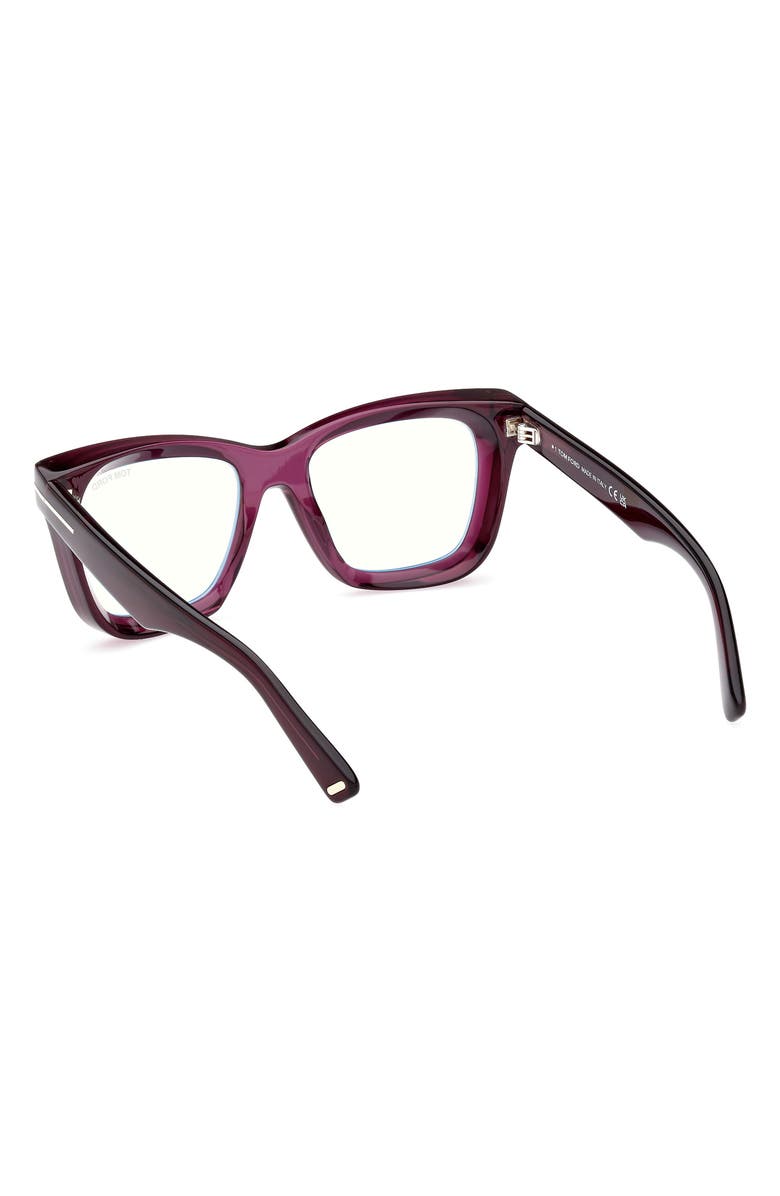 TOM FORD 52mm Square Blue Light Blocking Glasses, Alternate, color, 