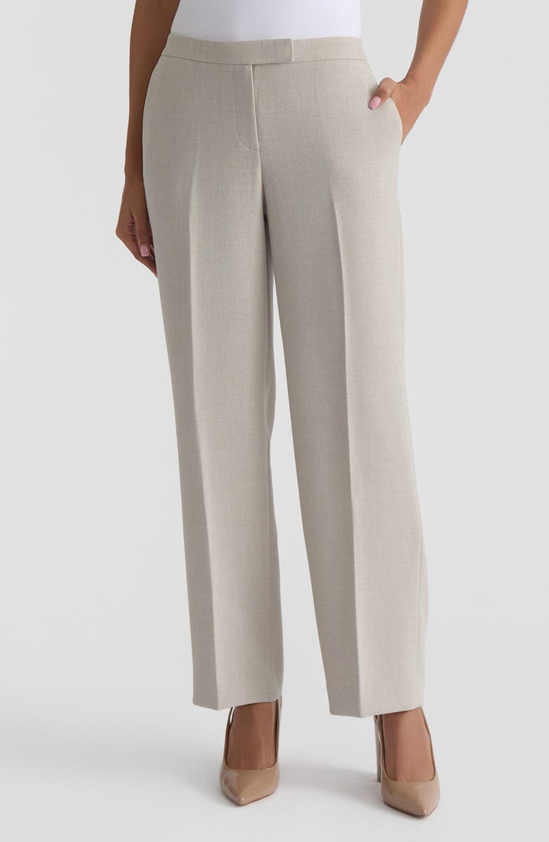 KASPER The Claire Pebble Crepe Pants, Main, color, Summer Straw