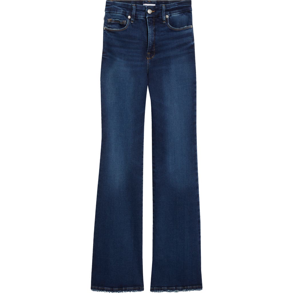 Good American Soft Tech Boot Cut Leg Jeans In Blue