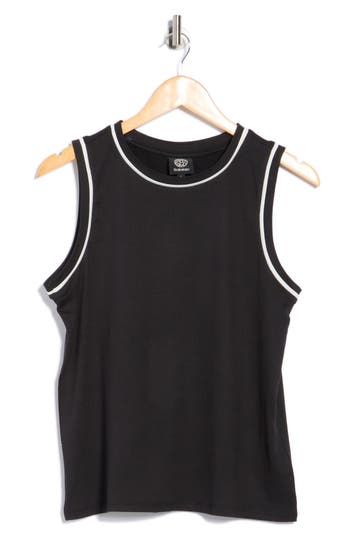 Bobeau Contrast Piped Trim Tank Top In Multi