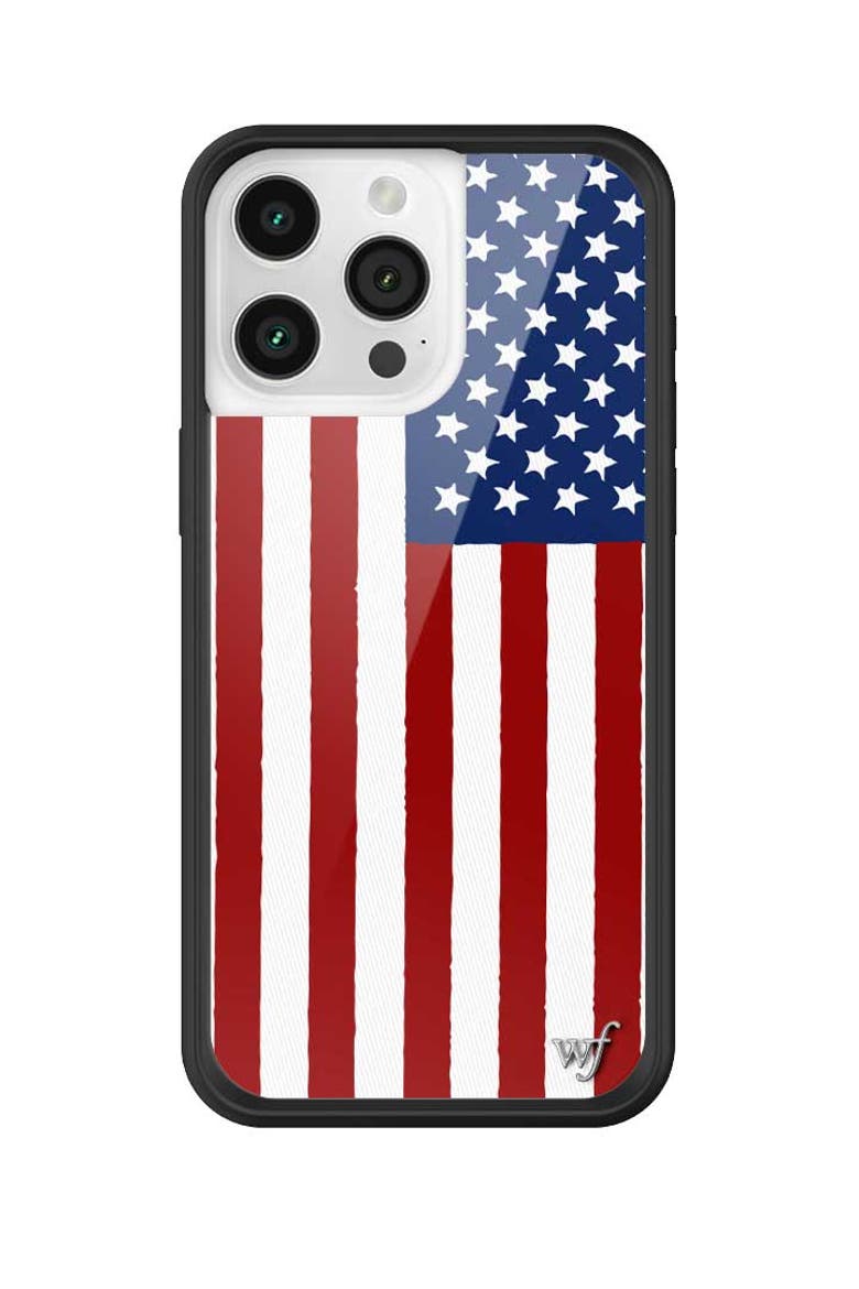 American Flag iPhone Case, Alternate, color, Red