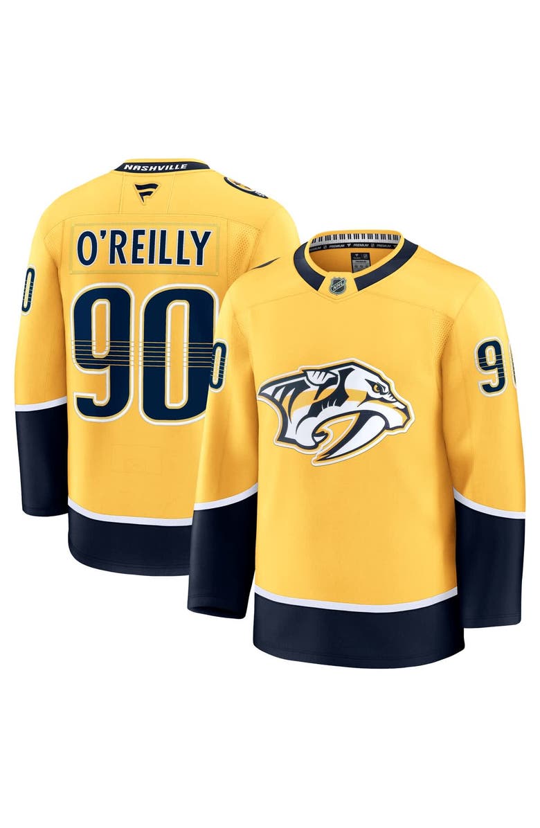 FANATICS Men's Fanatics Ryan O'Reilly Yellow Nashville Predators Home Premium Jersey, Alternate, color, 