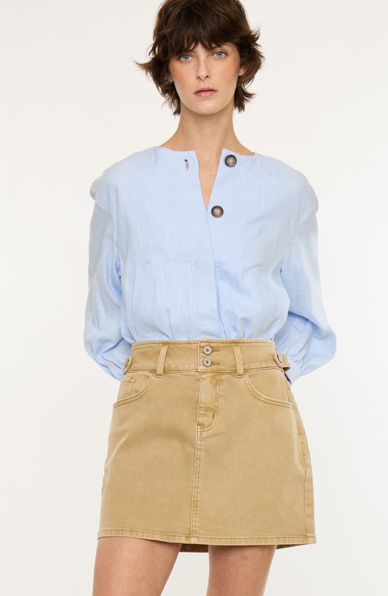 KanCan Tallie Mid Rise Skirt, Main, color, Tan