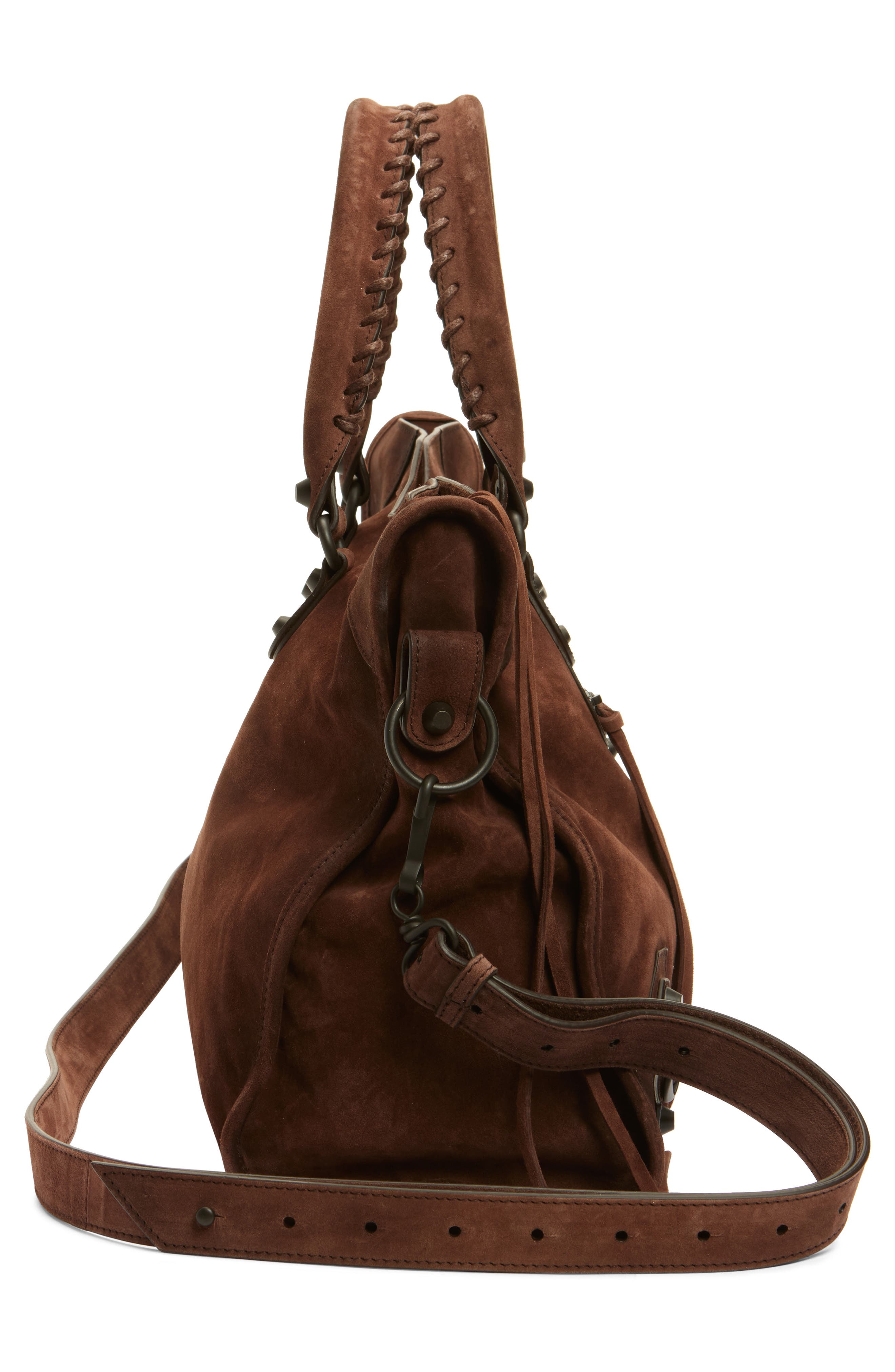 Balenciaga Medium Le City Suede Satchel, Alternate, color, 