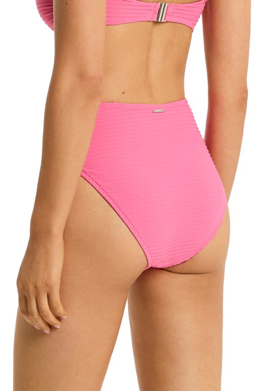 Sea Level Retro High Waist Bikini Bottoms In Candy