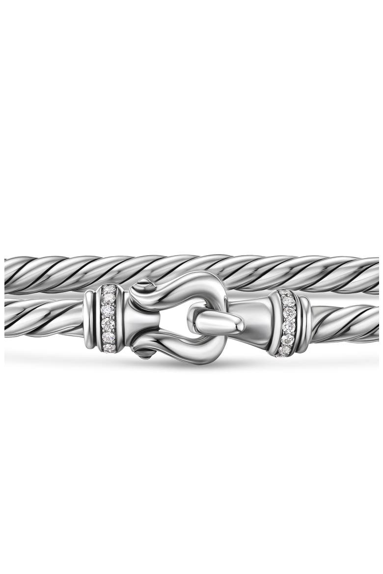 Micro Cable Flex® Buckle Bracelet in Sterling Silver with Diamonds, 2.6mm, Alternate, color, SILVER PAVE