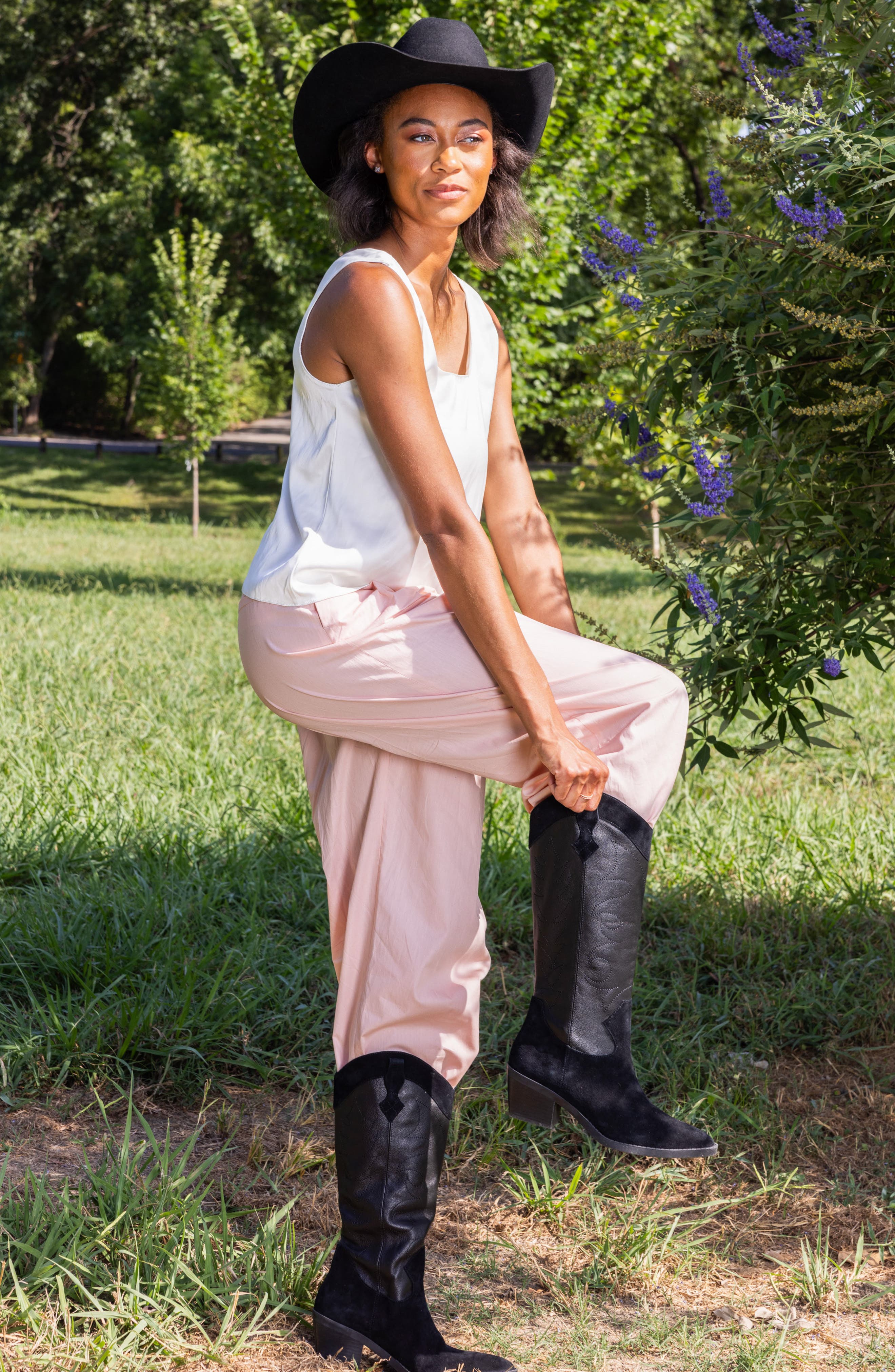 L'Amour des Pieds Veera Western Boot, Alternate, color, Black