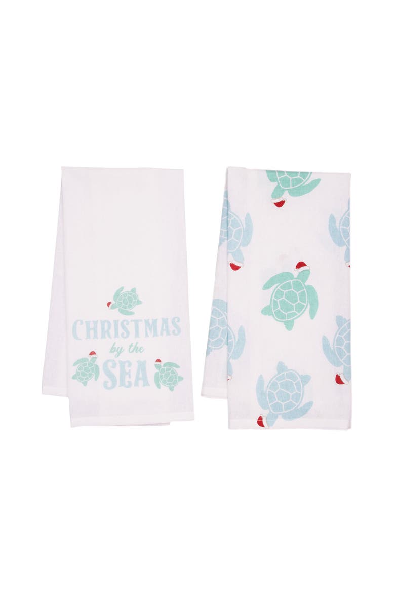 Christmas By The Sea Coastal Towel Set 2, Main, color, Green