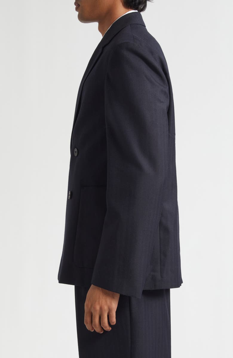 Dries Van Noten Barleys Double Breasted Wool Sport Coat, Alternate, color, Navy