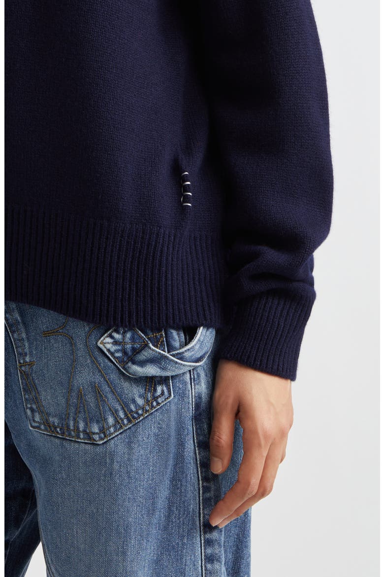 V-Neck Cashmere Sweater, Alternate, color, 888 NAVY