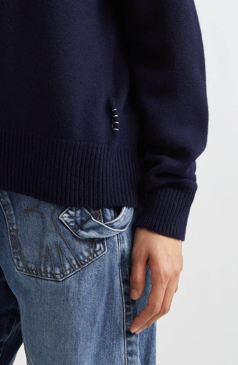 JW Anderson V-Neck Cashmere Sweater, Alternate, color, Navy