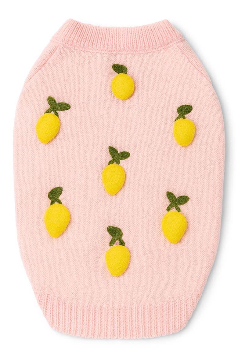 Lemon 3D Icon Dog Sweater, Main, color, PINK