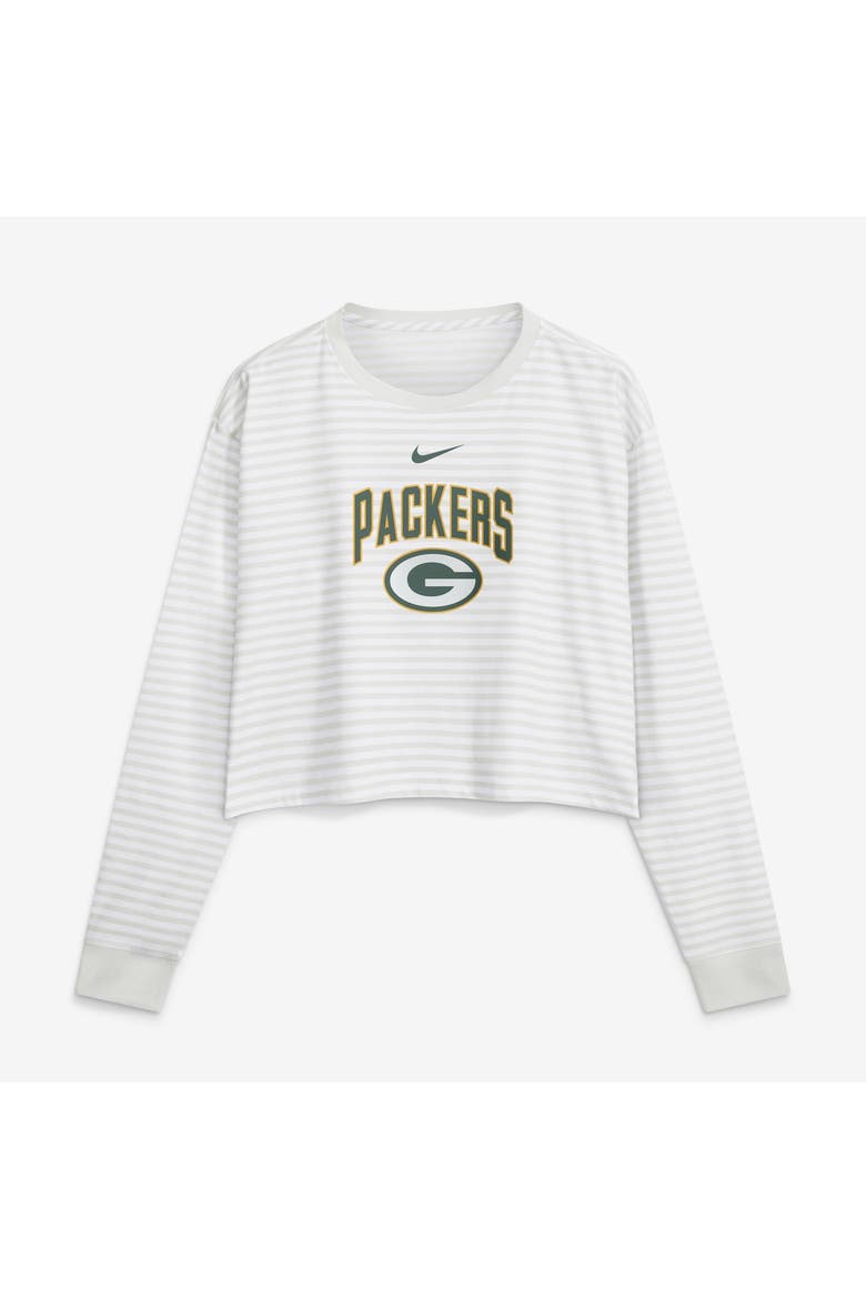 Women's Nike White Green Bay Packers Loose Fit Crop Top, Main, color, White