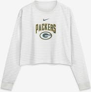 Nike Women's Nike White Green Bay Packers Loose Fit Crop Top